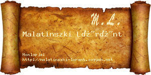 Malatinszki Lóránt névjegykártya