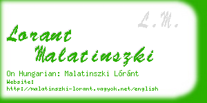 lorant malatinszki business card