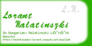 lorant malatinszki business card